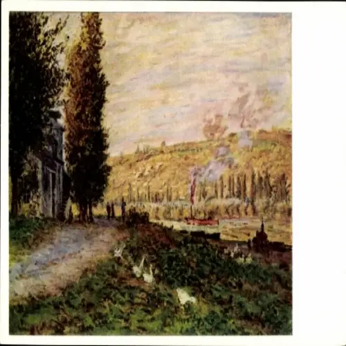 Künstler Ak Monet, Claude, Seineböschung bei Lavacourt