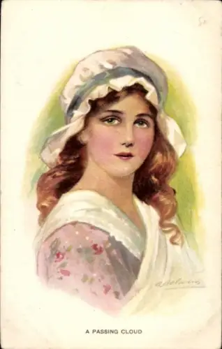 Künstler Ak Gemaltes Porträt einer jungen Frau