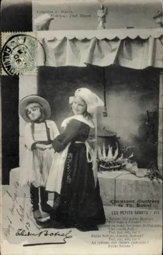 CPA Chansons de Theodore Botrel, Les Petits Sabots