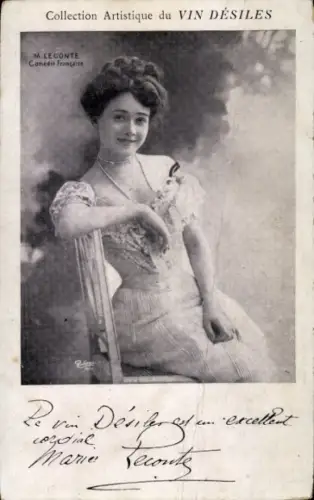 Ak Schauspielerin Marie Leconte, Autogramm