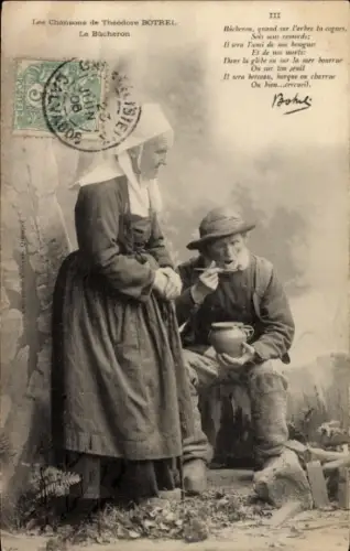 Künstler CPA Chansons de Botrel, Le Bucheron