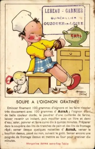 Künstler Ak Mallet, B., Köchin, Kochtopf, Werbung, Margarine Astra