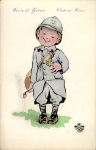 Ak Junge in Uniform, Abzeichen