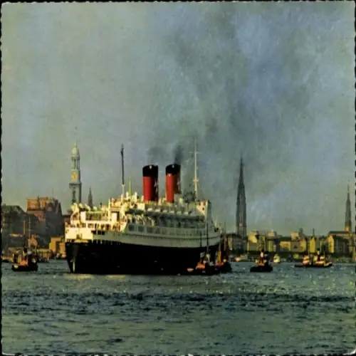 Ak Hamburg Mitte St. Pauli, Hafen, Passagier-Schnelldampfer Hanseatic