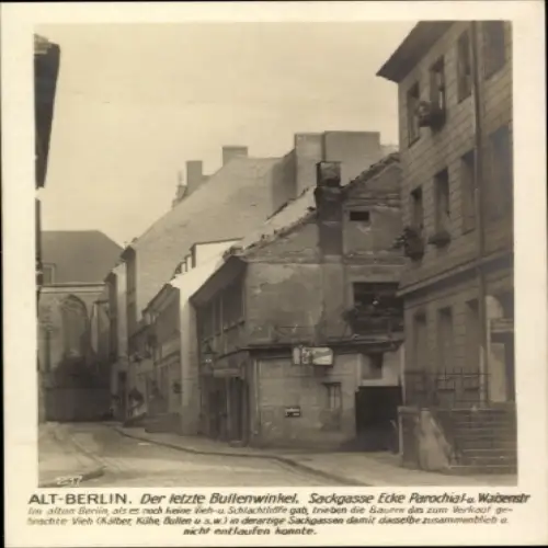 Ak Berlin Charlottenburg, letzter Bullenwinkel, Sackgasse, Waisenstraße