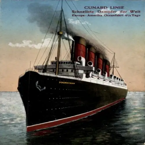 Ak Cunard Line, Dampfschiff Mauretania, Bugansicht
