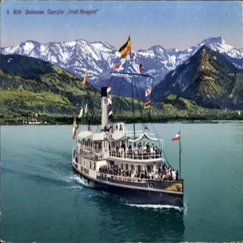 Ak Bodensee, Dampfer Stadt Bregenz