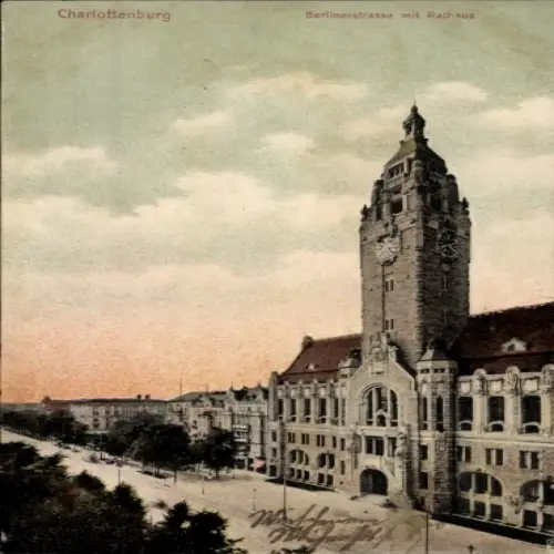 Ak Berlin Charlottenburg, Berlinerstraße, Rathaus