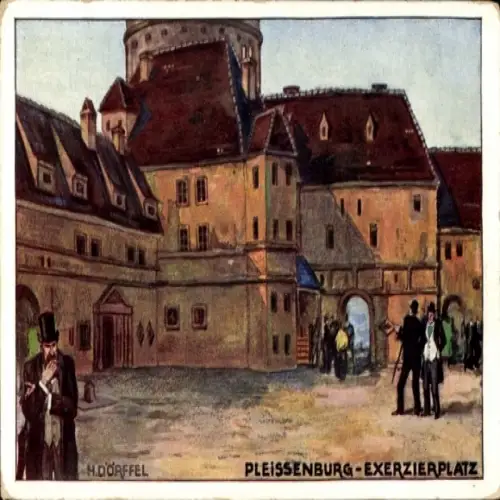Ak Leipzig, Pleißenburg, Exerzierplatz, s Gebäude, Künstler H. Dorffel