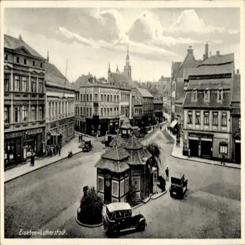 Ak Lutherstadt Eisleben, Blick auf den Plan