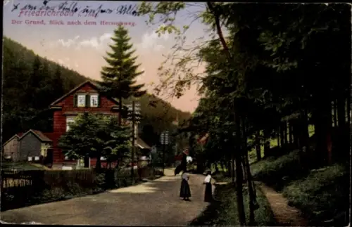 Ak Friedrichroda im Thüringer Wald,  Blick nach dem Herzogsweg, Landschaft, Häuser, Bäume