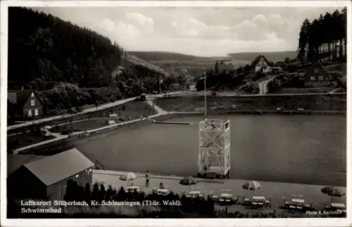 Ak Stützerbach Ilmenau Thüringer Wald, Schwimmbad, Luftkurort Stüberbach, Thüringer Wald, Fotogra