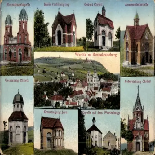Ak Wartha Malschwitz in der Oberlausitz, Rosenantkapelle, Maria Verkündigung, Geburt Christi, ver