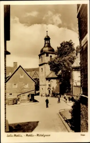 Ak Zella Mehlis im Thüringer Wald, Mittelgasse