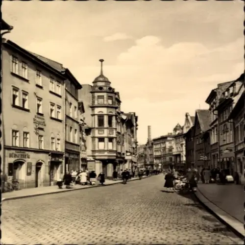 Ak Pößneck in Thüringen, Breitestraße