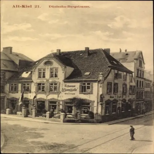 Ak Kiel, Alt-Kiel 21, Dänische Burgstraße, Restaurant, s Gebäude