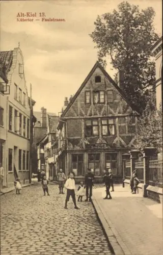 Ak Kiel, Fachwerkhaus, Alt-Kiel 13, Kütertor, Faulstraße, Straßenansicht