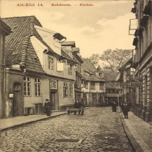 Ak Kiel, Alt-Kiel 14, Kehdenstraße, Faulstraße,  Architektur, Fußgänger