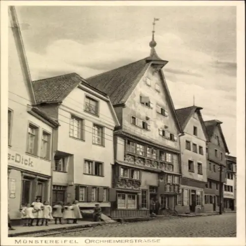 Ak Bad Münstereifel in Nordrhein Westfalen, Historische Häuserzeile, Orchheimerstraße, Fotograf F