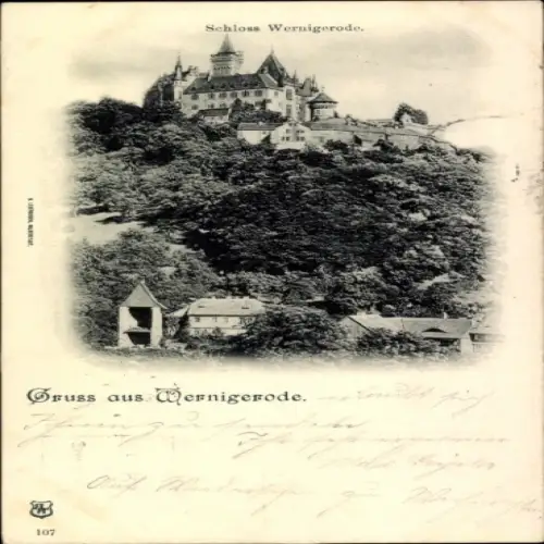 Ak Wernigerode im Harz, Schloss  Landschaft, Grußkarte