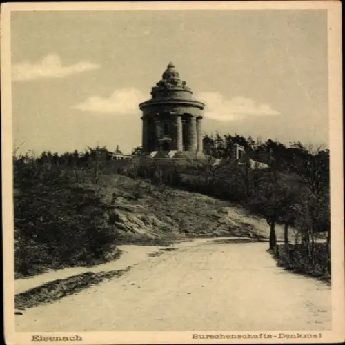 Ak Lutherstadt Eisenach Thüringen, Hellthal, Burschenschafts-Denkmal, monumentales Bauwerk, umgeb