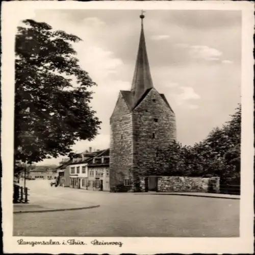 Ak Bad Langensalza in Thüringen, Langensalza i. Thir, Steinweg,  Architektur, Wasserturm