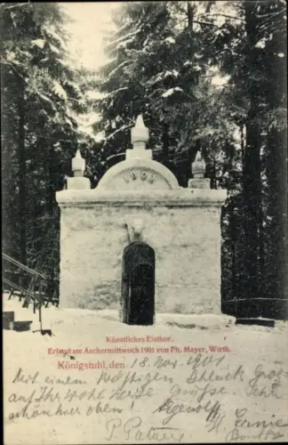 Ak Heidelberg am Neckar, Königstuhl, Künstliches Eistor