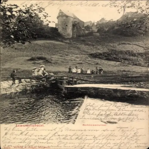 Ak Lauenstein Ludwigsstadt in Oberfranken, Burgruine Lauenstein