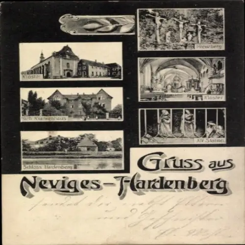Ak Hardenberg Neviges Velbert Nordrhein Westfalen, Kloster, Schloss, Krankenhaus