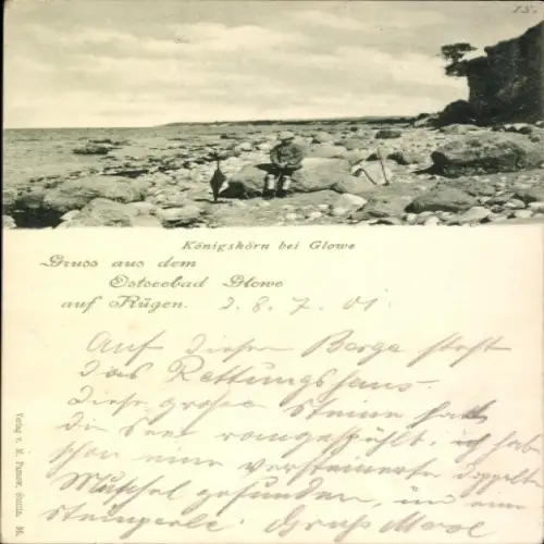 Ak Glowe auf Rügen, Küste, Steine, Königshörn
