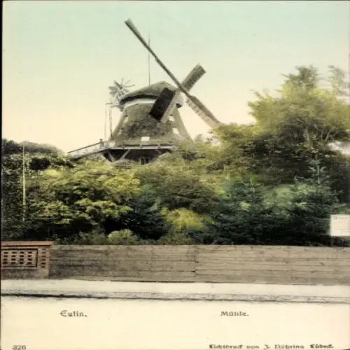 Ak Eutin in Ostholstein, Mühle, grüne Umgebung, Farbige ,  Mühle