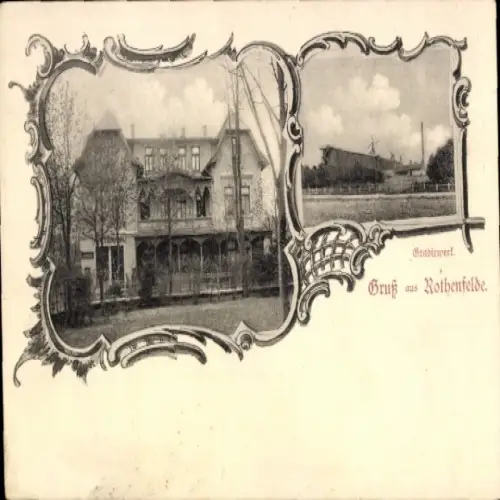 Jugendstil Passepartout Ak Bad Rothenfelde am Teutoburger Wald, Gradierwerk, Gasthaus