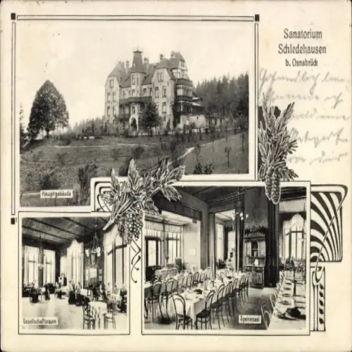 Ak Schledehausen Bissendorf in Niedersachsen, Sanatorium, Hauptgebäude, Speisesaal