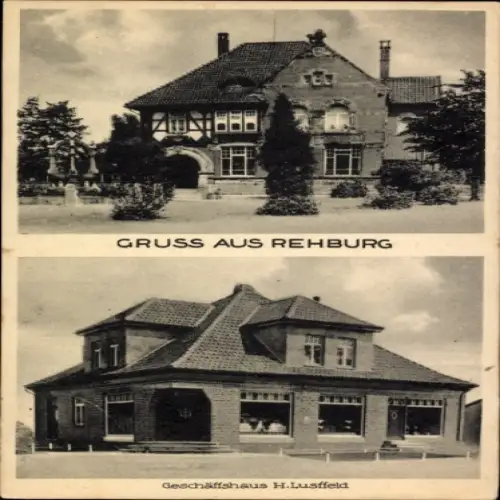 Ak Rehburg Loccum in Niedersachsen, Zwei Gebäude, Gruss aus  Geschäftshaus H.Lusfeld