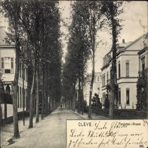 Ak Bad Cleve Kleve am Niederrhein, Bäume, Straße, Häuser,  Architektur, nansicht