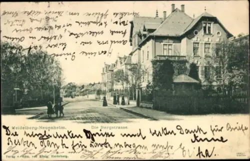 Ak Neuenheim Heidelberg am Neckar, Bergstraße