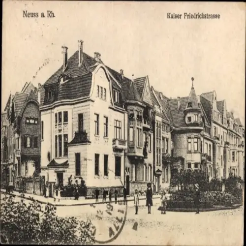 Ak Neuss am Rhein, Neuss a. Rh., Kaiser Friedrichstrasse,  Architektur, Menschen, 