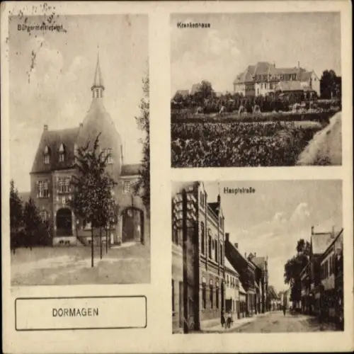 Ak Dormagen am Niederrhein, Bürgermeister, Krankenhaus, Hauptstraße, Dormagen