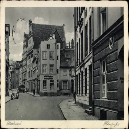 Ak Stralsund in Vorpommern, Stadtansicht, Fährstraße,  Gebäude, 1909, Schwarz-Weiß-Foto