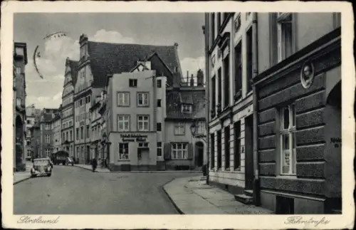 Ak Stralsund in Vorpommern, Stadtansicht, Fährstraße,  Gebäude, 1909, Schwarz-Weiß-Foto
