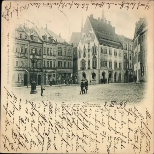 Ak Mittweida in Sachsen, Markt