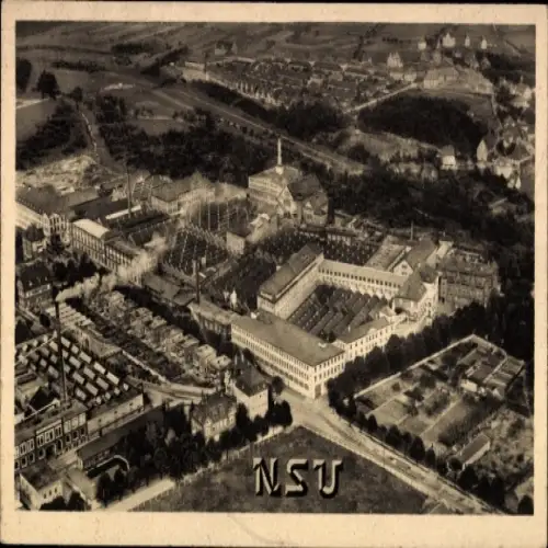 Ak Neckarsulm in Württemberg, Vogelperspektive der NSU Fabriken,  Aufnahmen, Industriegebiet