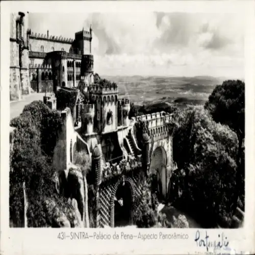Ak Sintra Cintra Portugal, Palácio da Pena, Panorama,  Architektur, Portugal