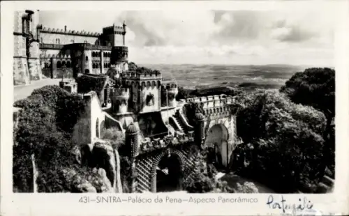 Ak Sintra Cintra Portugal, Palácio da Pena, Panorama,  Architektur, Portugal