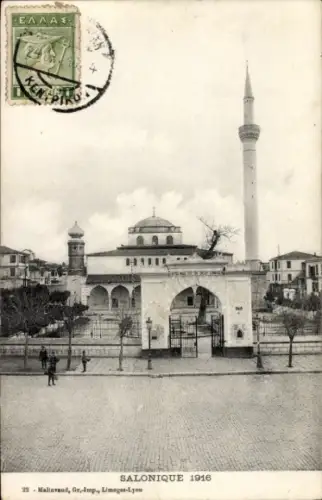 Ak Salonique Saloniki Thessaloniki Griechenland,  von Salonique 1916, Gebäude, Minarett, zwei Per