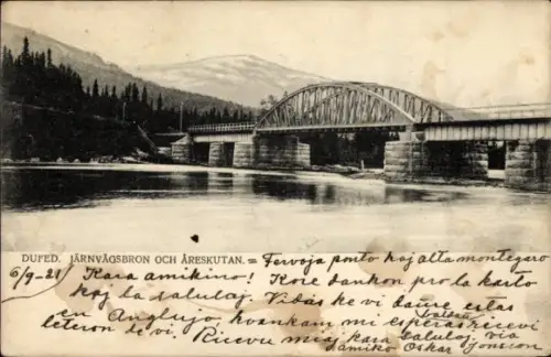 Ak Åre Are Schweden, Järnvagsbron, Åreskutan, Brücke, Landschaft, 6/9-21