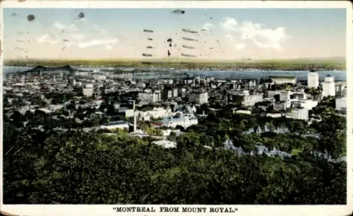 Ak Montreal Québec Kanada, "Montreal von Mount Royal", Stadtansicht,  