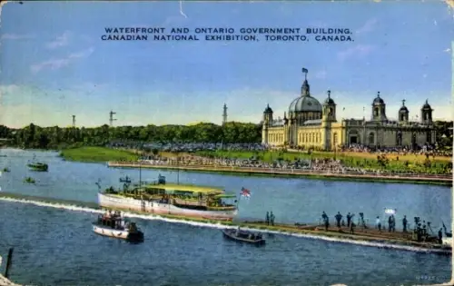 Ak Toronto Ontario Kanada, Wasserfront, Ontario Regierungsgebäude, Kanadische nationale Ausstellu
