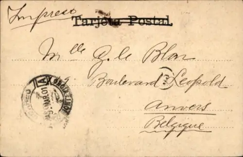 Ak Montevideo Uruguay, Hafenansicht, Segelboot, Schiffe, Poststempel