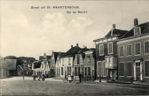 Ak Sint Maartensdijk Zeeland Niederlande, Op de Markt